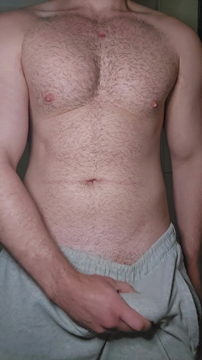 PhantomGentX: Grey Sweatpants Cumshot;) Full Horny!
