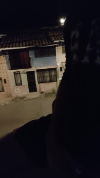 Jerking off in the stairs outside