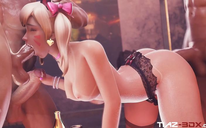 Creampie craze: Fiesta salvaje de Robaatoo Tiaz-3dx D.va: diversión hardcore con tres...