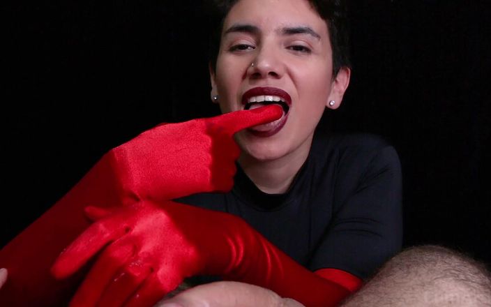 CumArtHD: Cum on Red Opera Gloves