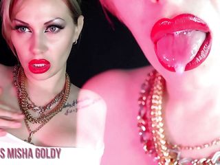 Goddess Misha Goldy: My lips will forever leave their red imprint on your...