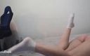 Miley Grey: Cute Blonde Shows Sexy Feet in Socks - Miley Grey