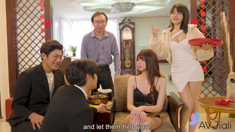 AV Jiali: 以拉娜科为奖品的婚礼游戏表演