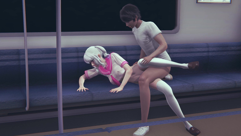 Waifu club 3D: College girl pussy fucked on the train seat