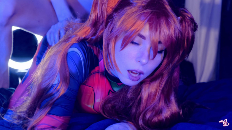 MollyRedWolf: Quente cadela Asuka Langley 4K! DP, 3cumshot