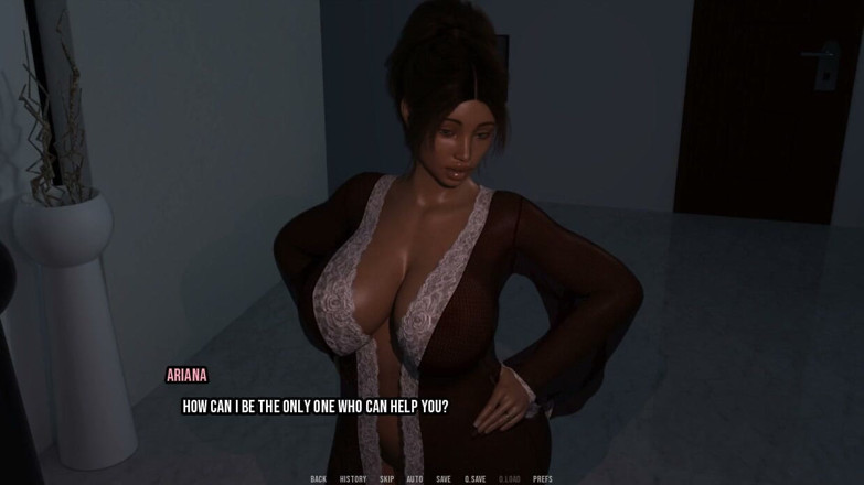 XXX Games Bunk: Ariana Dark Christmas2 - геймплей - рольова гра - великий чорний член Санта трахає вірну дружину у вітальні