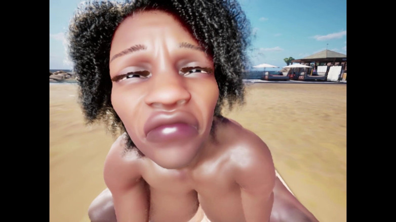 Denis animation: 쿨리타 브라질 소녀, 엉덩이에 큰 가슴을 가진