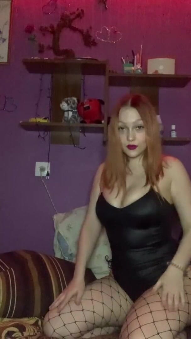 Your Sexy GF: A beautiful bitch in stockings sucks a dildo and she...