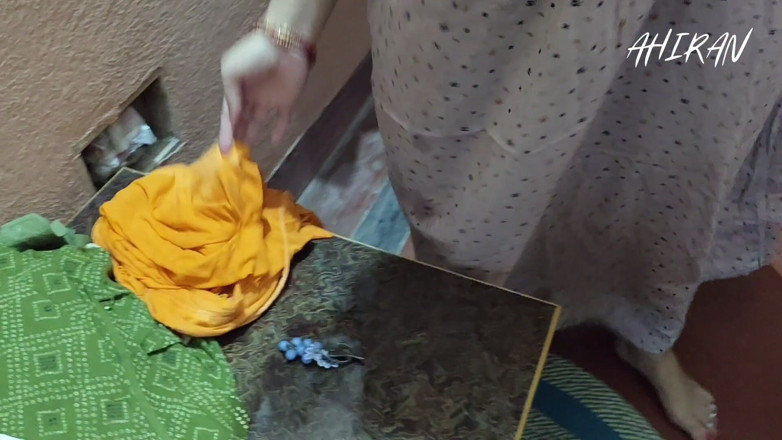 Aahan Ahiran: Indian Desi Village Girl and Boy Forplay. Yellow Petticoat view...