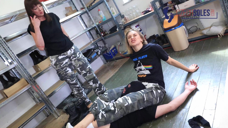 Czech Soles - foot fetish content: Military Girls Enjoy Humiliating Their Sock Slave
