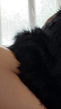 In Only a Thong Under a Fur Coat a Hot Date Right at the Door