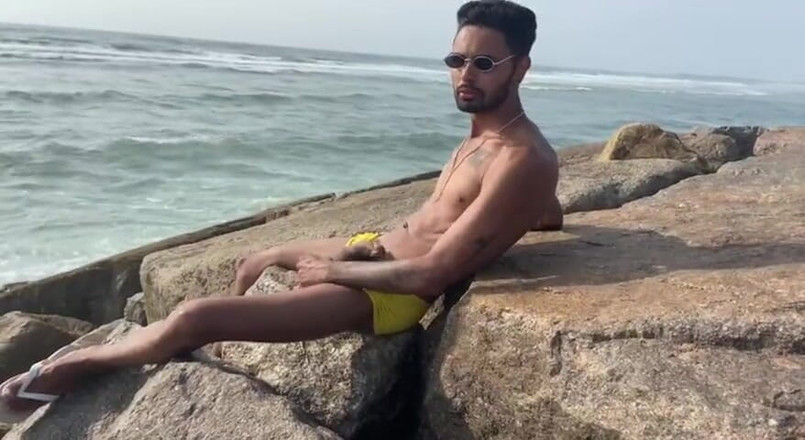 arabeputo: Magrelo Do Pau Grande Punheta di pantai