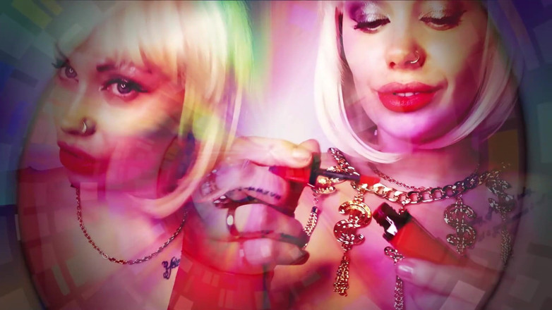 Goddess Misha Goldy: Double red lipstick tease! JOI and orgasm moanings!