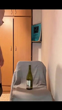 Slim Hairy Pussy MILF Teases with a Bottle of