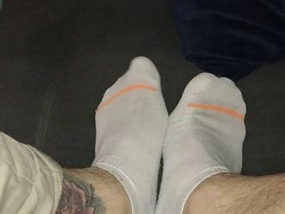 Tomas Styl: Old Worn White Stockings ( Male Feet)