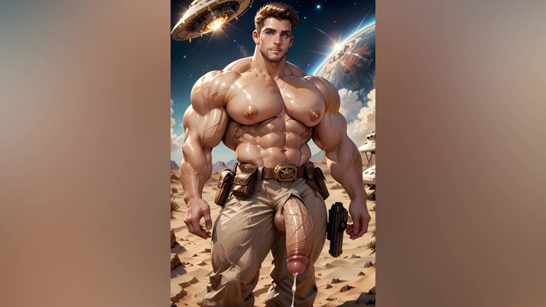 AI Blk: Muskulöser schwuler großer schwanz