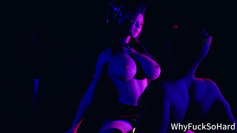 Why fuck so hard: 3D curvă costumată cu țâțe mari goală, corpul ei perfect face...