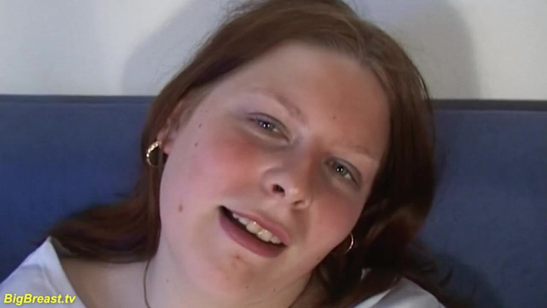 Big Breast: Horny redhead BBW teen plays with her extreme monster boobs