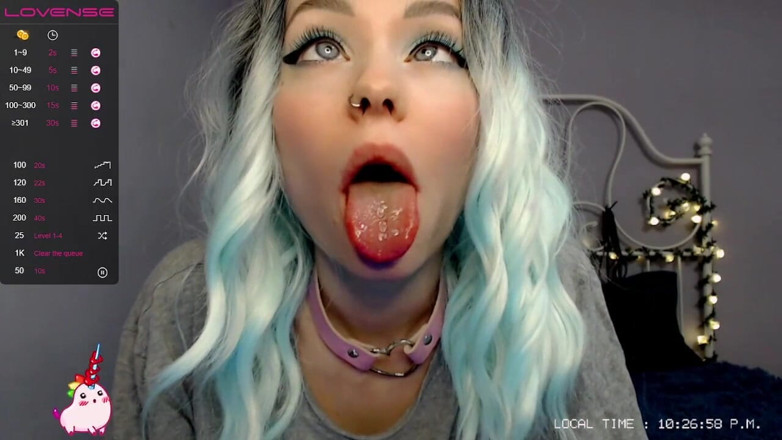 Dirty slut 666: A gorgeous and very slobbery ahegao show from a cute...