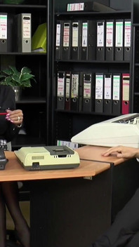 Stunning MILF with big boobs gets anally fucked in secretary room