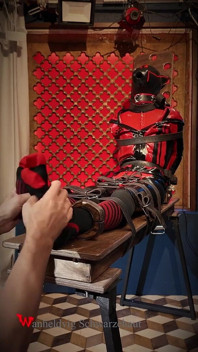 Slave Drone Tickling Session Silicone Suit, Socks & Merciless Sole Play