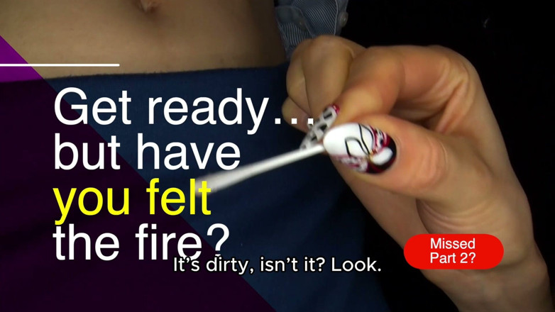 Japan Fetish Fusion: (en) Begging to Lick a Belly Button - Japanese Lesbian Belly...