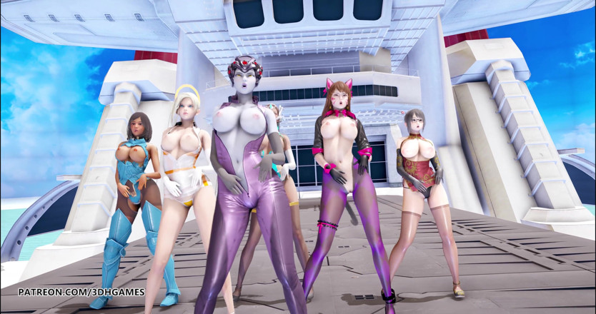 3D-Hentai Games: Red velvet - Red flavor striptease Dva Mercy Pharah Mei Symmetra...