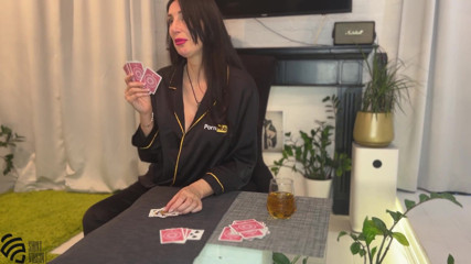 LizaVirgin: Undressing card game with a hot milf