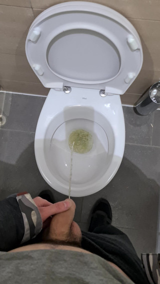 Fap_man93: Standing peeing into the toilet on the public toilets