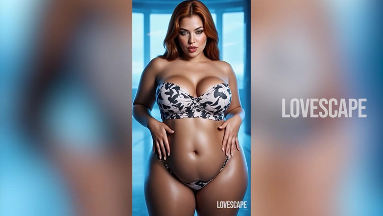 Lovescape: Tombul kızıl saçlı iri güzel kadın sert emiyor - duşta ıslak sakso...