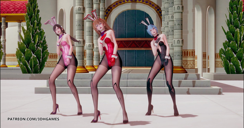 3D-Hentai Games: Somi - Birthday strip dance Evangelion Rei Ayanami Asuka Langley Sōryū...