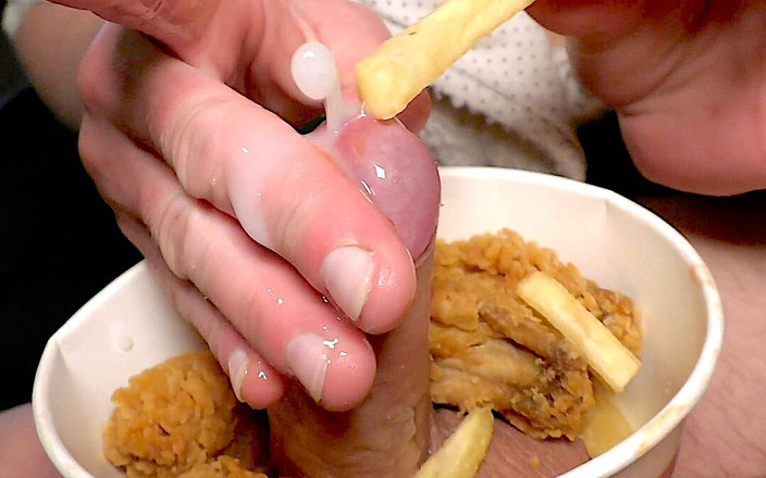 Aqua Pola: Food Fetish Blow Job in Chicken and Fries and Eat...