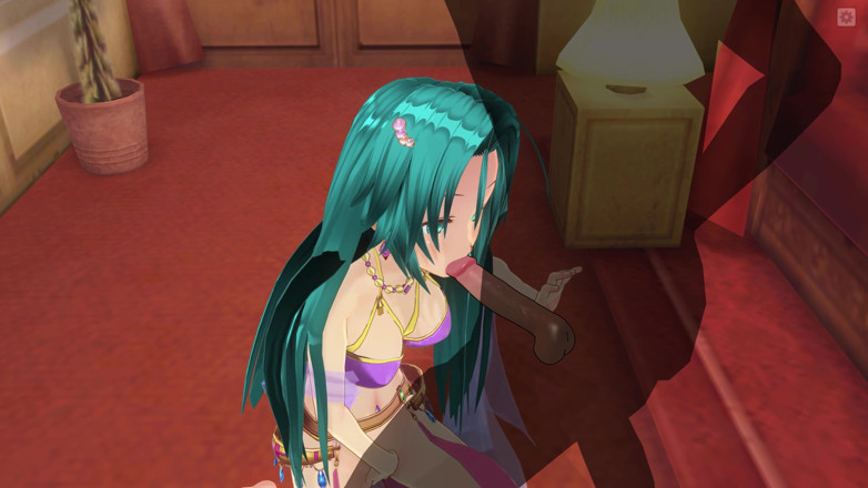 H3DC: 3D Hentai girl with blue hair touches her pussy and...