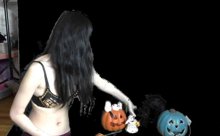 Porno angels: Halloween pumpkin play starring Alexandria Wu