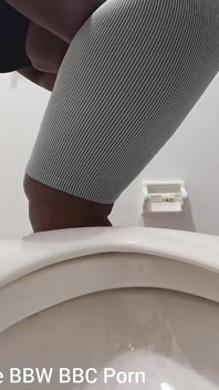 Desperate for a Pee Holding as Long as I Can Pissing in the Toilet