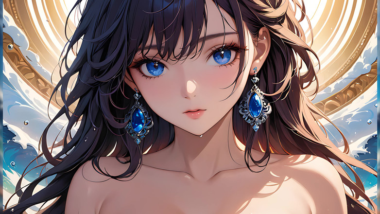 LustRender: Painted Reflections - Künstlerische nackte Frau mit augen voller farbe