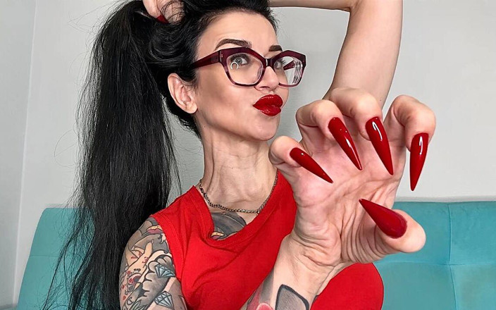 Julia domaina: All Red, Red Long Sharp Nails, Claws and My New...