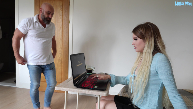 Milka Feer: Broke the Computer! I Want My Stepfather to Poke His...