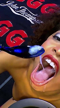 Ggg - Curly Ebony Slut Fucked Hard by Multiple Cocks and Covered in Cum