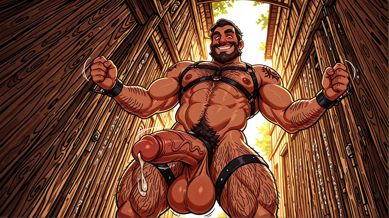 Erotic Man: 페티쉬 하네스 남자