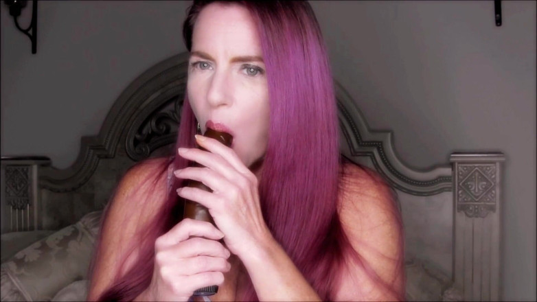 Nikki Nevada: Sexy magenta haired MILF dildo fucking and giving you JOI