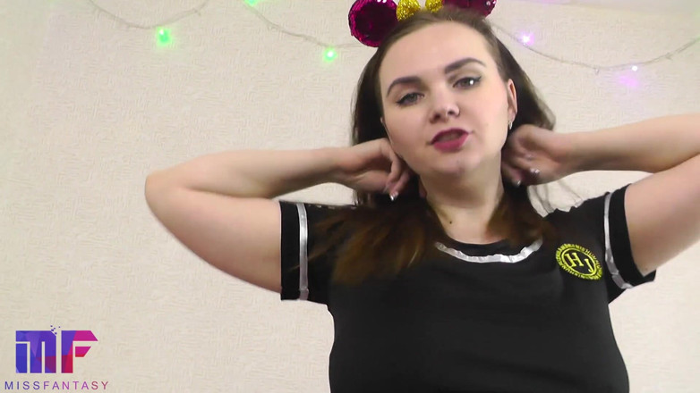 Miss Fantasy: Teen with big tits rubs pussy and cums