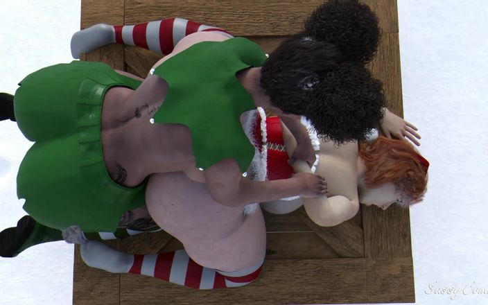 Sassy Comics Trans: Santa ने Futa Elf को क्रिसमस के दिन अपनी पत्नी श्रीमती क्लॉज की गांड चुदाई करते हुए पकड़ा - sassycomics