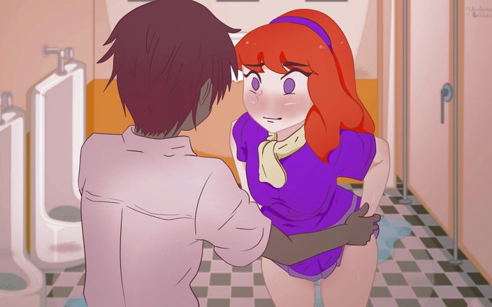 DsAnimation: Рыжая Daphne снимает трусики в туалете перед неизвестным мужиком без комплексов! Скуби-ду. Хентай мультфильм