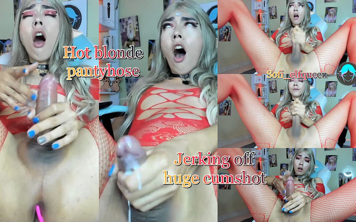 Sofi_elfqueen: Гаряча блондинка в колготках дрочить сама