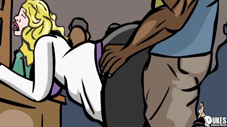 Dukes Hardcore Honeys: German milf gangbanged in a bar by black cock