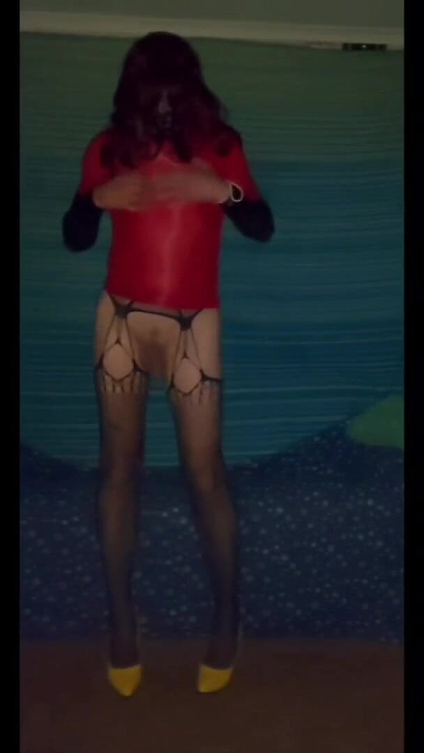 Lizzaali: See thru red dress warming myself up ready for anal...