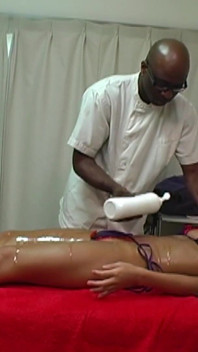 Black Esthetician Massage with Creampie -1