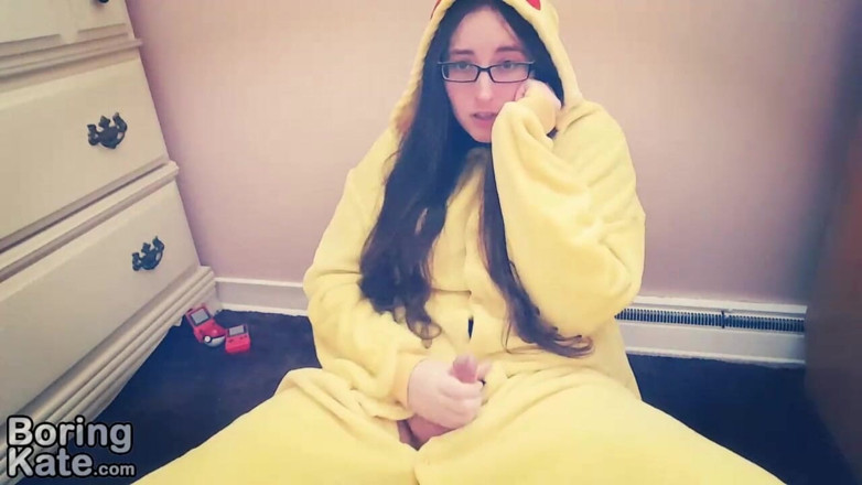 Boring Kate: Fapping in my pikachu kigurumi