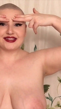Submissive shaves head and brows for you